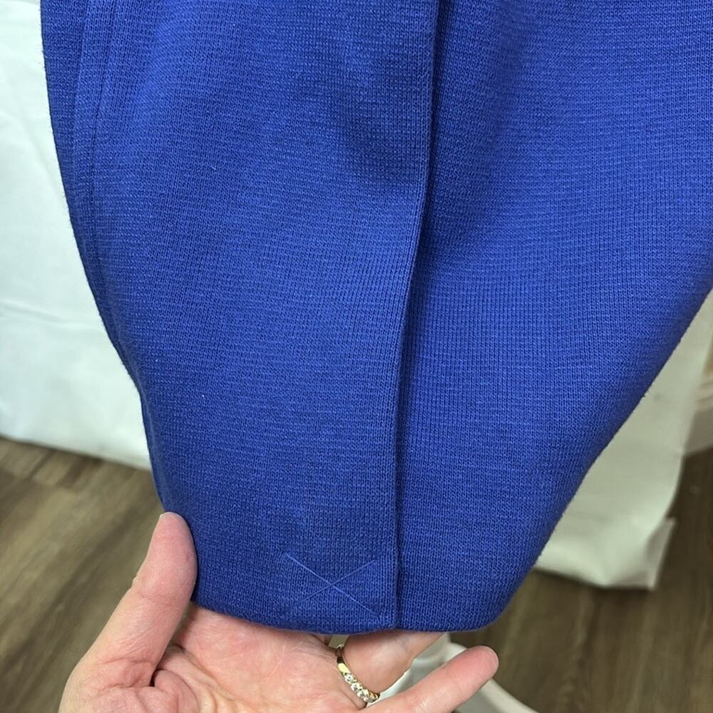 INC coat double breasted women size M 100% cotton beautiful blue waist tie - Picture 7 of 11